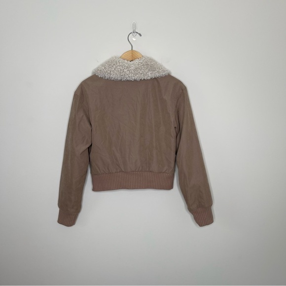 Hollister Women’s Sherpa Collar All-Weather Bomber Jacket fur lined cropped - Picture 11 of 14